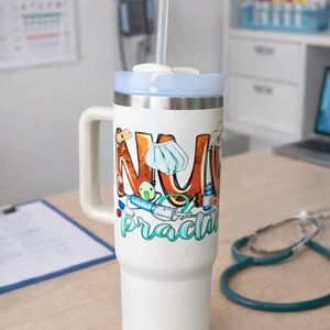 Nurse Themed White Thermos